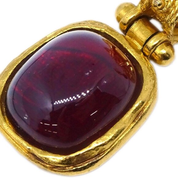 Chanel Gripoix Dangle Earrings Clip-On Gold 94A 144560 - Picture 2 of 4